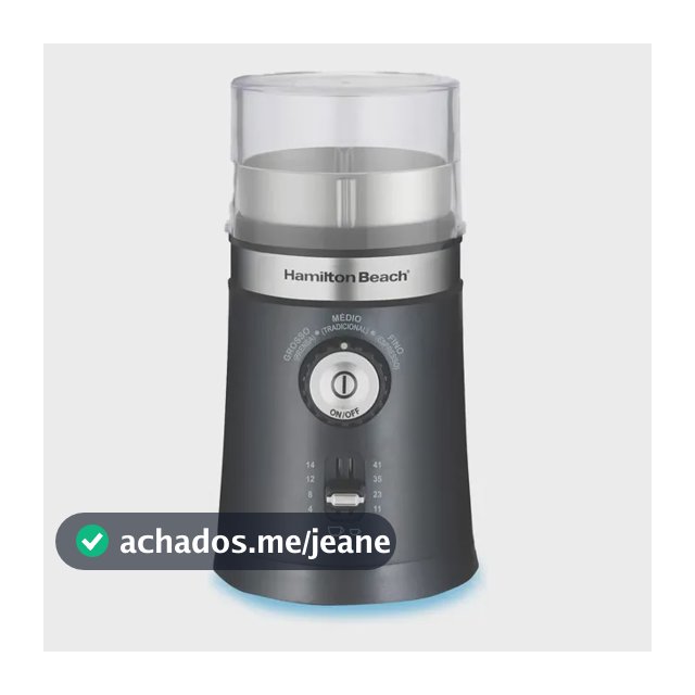 Moedor de Café Elétrico Hamilton Beach Ajustável Inox 150W Triturador Grãos Sementes Cuba Removível