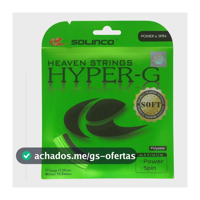 Corda Solinco Hyper G Soft 17L 1.20mm Verde Co-poliéster para Tenistas