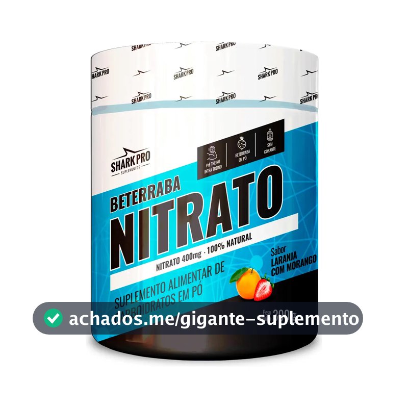 Nitrato De Beterraba 300g Shark Pro - Pré E Intra Treinos Sabor Laranja Com Morango