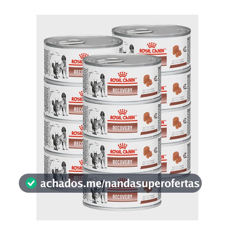 Kit 12 Royal Canin Recovery Veterinary Lata 195g