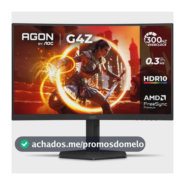 Monitor Gamer Curvo AOC AGON G4Z 27" 300Hz 0,3ms HDR10 Base Ajustável C27G4Z/P Preto