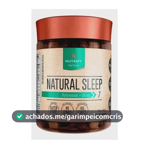 Natural Sleep Melatonina + Ativos 60 Cápsulas Nutrify Sem Sabor