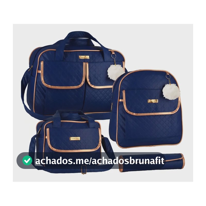Kit Bolsa Maternidade Azul-marinho com Mochila e Trocador Bambinelli