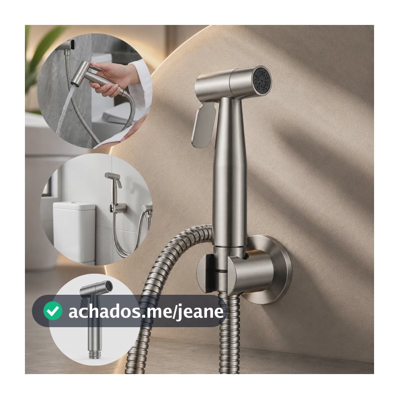 Ducha Higiênica Inox Escovado 304 Mangueira Flex Banheiro