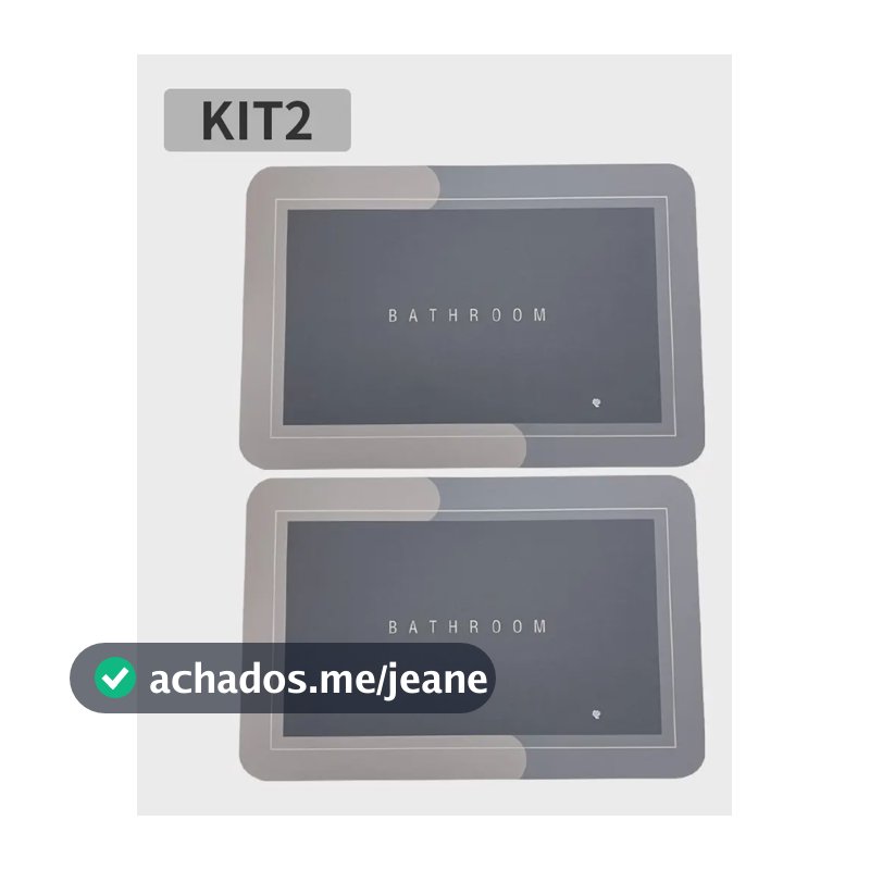 Kit2 Tapetes Para Banheiro Tapete Mágico Ultra  Para Absorçã Cinza Claro Tapetes Para Banheiro