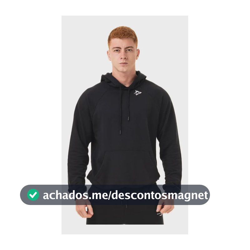 Casaco Moletom Preto New Lupus Inverno Alpha M Preto Liso