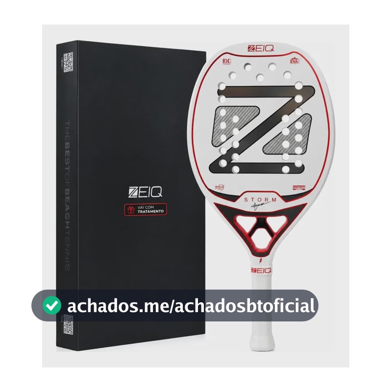 Raquete De Beach Tennis Zeiq Henrique Medeiros Storm 3k 2026 Branca