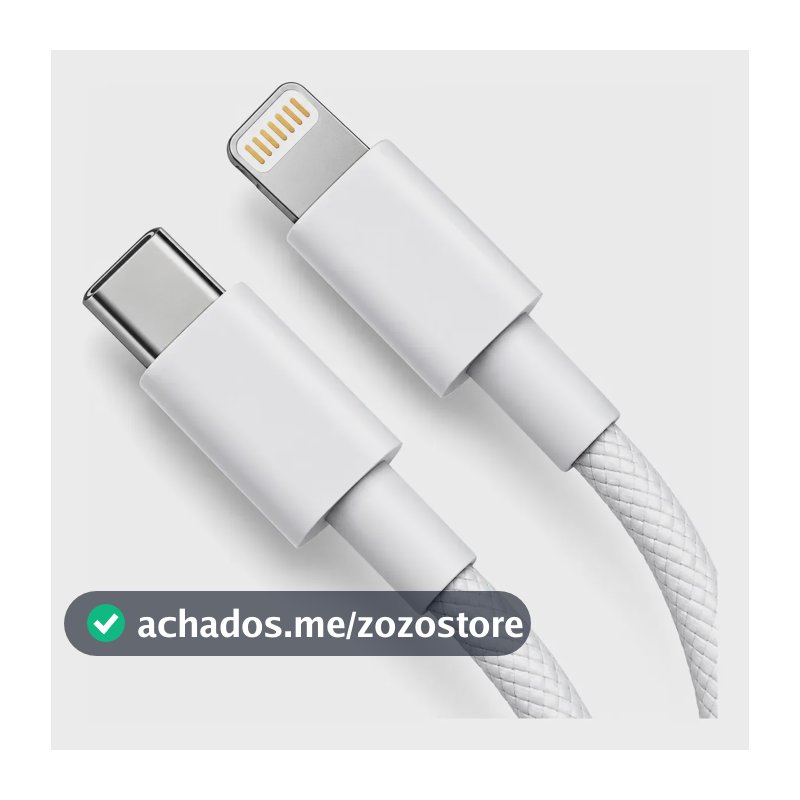 Cabo Carregador Turbo 30w Para iPhone 11 12 13 14 Xr Branco