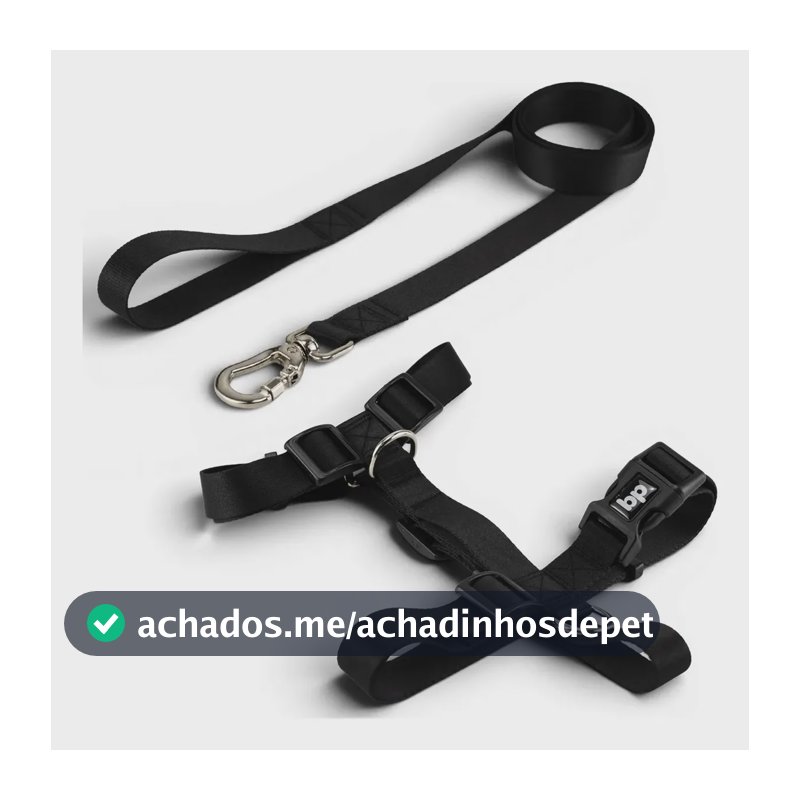 Coleira Peitoral Com Guia Para Cachorro Tamanho Médio Porte Regulável ajustável Bulldog Bug SRD Vira Lata Beagle Corgi Pet Cães Basic Pet Cor Preto