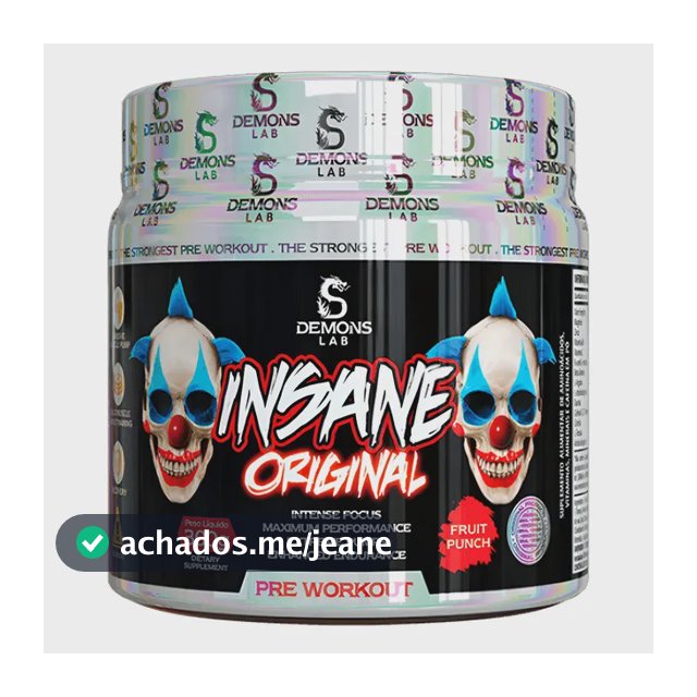 Pre Treino Insane Original Fruit Punch 300g - Demons Lab Suco De Frutas