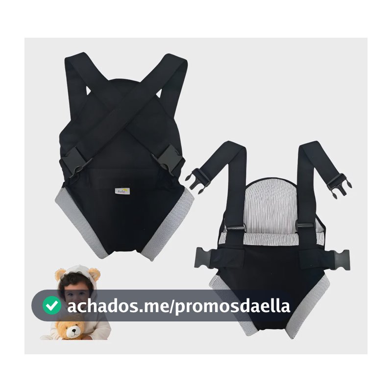Canguru Bolsa Mochila Carregar Bebe Nenem Baby Sling Passear Canguru Preto