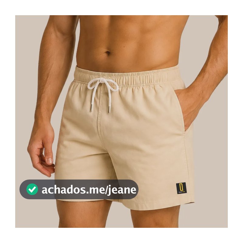 Short Masculino Neon Bermuda Praia Mauricinho Jr Rf. 001 Bege M