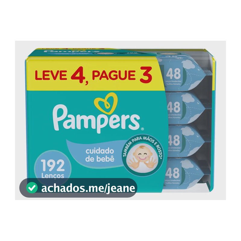 Lenços Umedecidos Pampers Cuidado de Bebê 192un