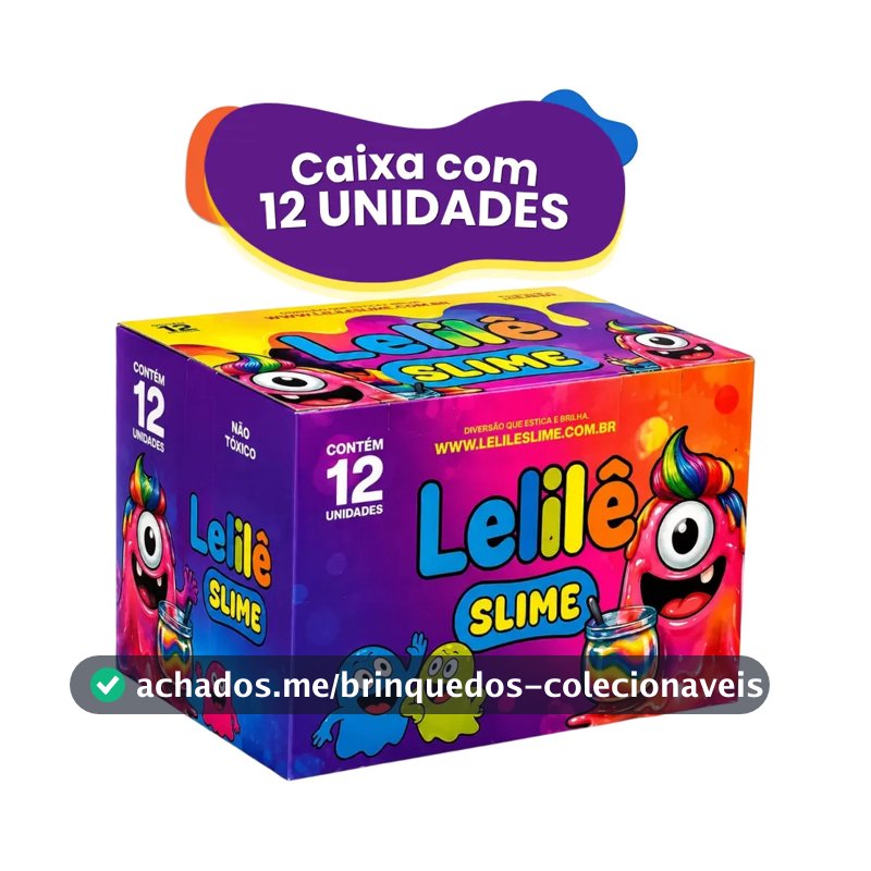Caixa 12 Unidades Lelilê Slime - Diversão Que Estica
