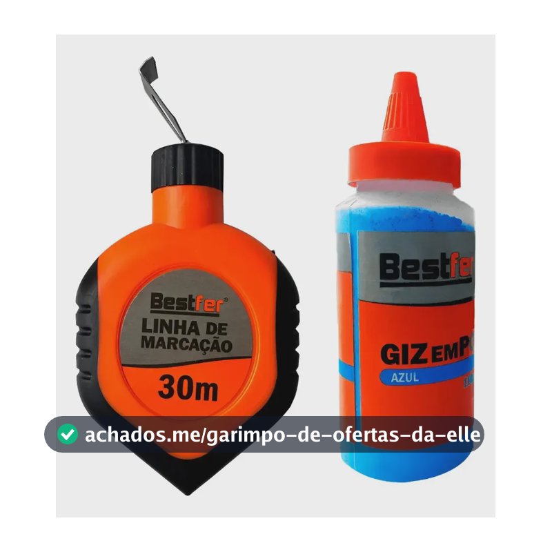Kit Gesseiro Completo Linha De Marcação E Giz Em Pó