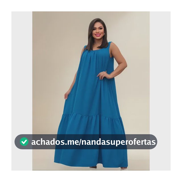 Vestido Duna Longo Amplo Solto Decotado Costas Confortável