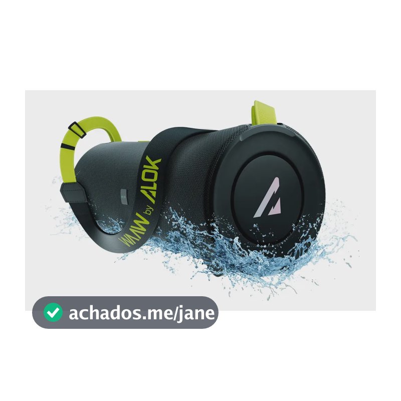 Caixa De Som Bluetooth Waaw By Alok Boom 100sb 40w 20h Ipx7 Preto