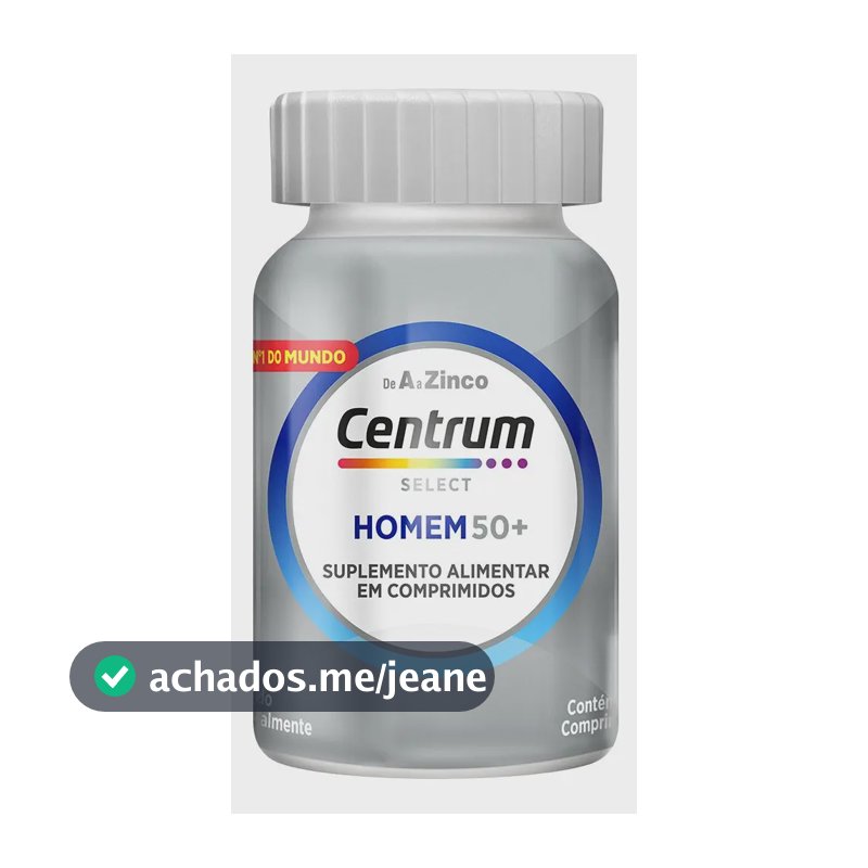 Mineral/Vitamina Centrum Polivitamínicos Select Homem em comprimidos Sem sabor de 60 un