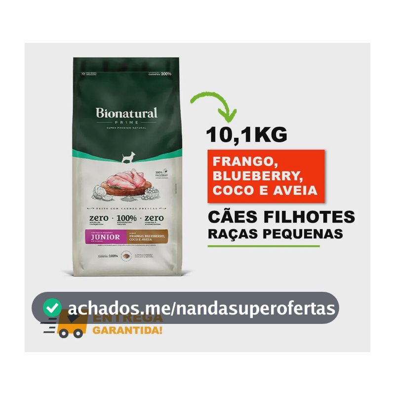 Ração Bionatural Junior Filhotes Raças Pequenas Frango 10kg