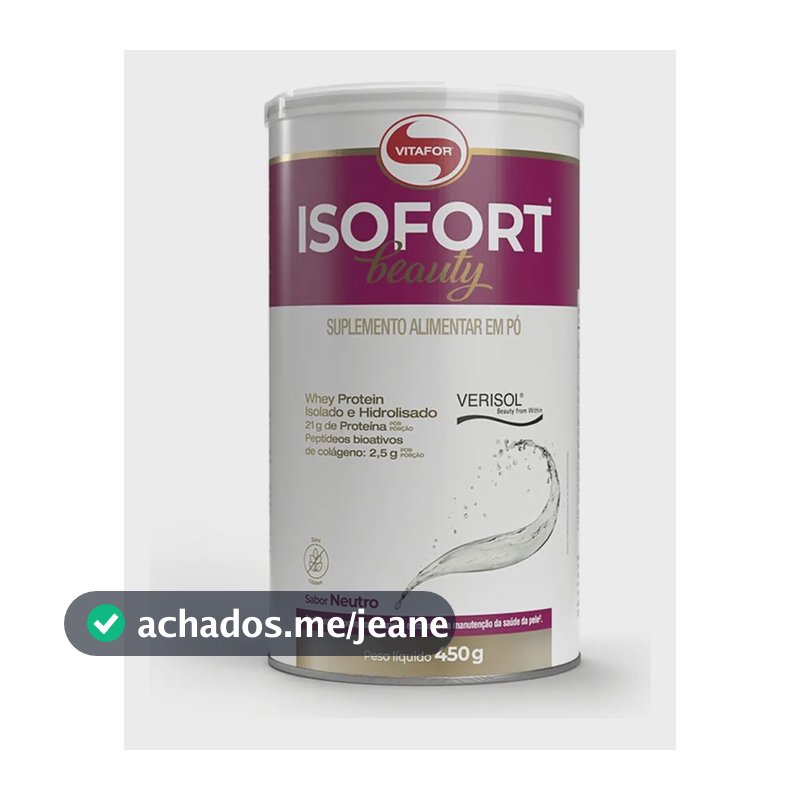 Isofort Beauty Whey Protein Verisol 450g Neutro Vitafor Neutro