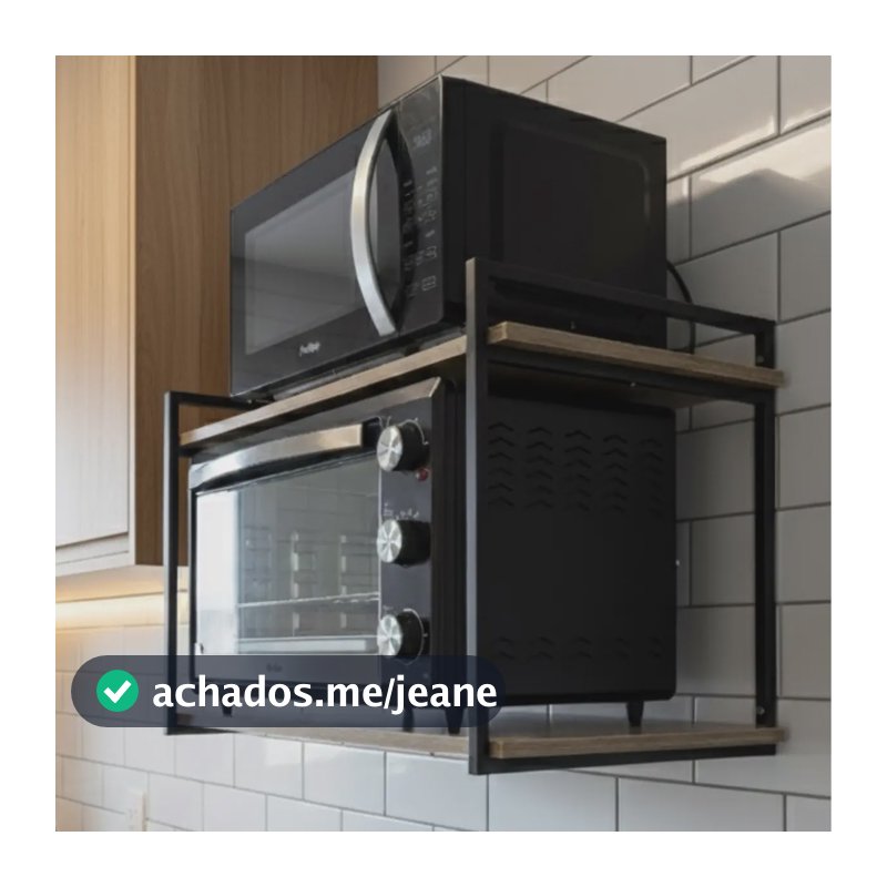 Prateleira Metal Industrial Suporte Para Microondas 70x40cm Cor Carvalho/preto