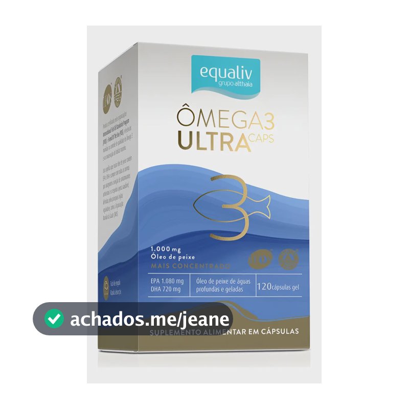 Equaliv Ômega 3 Ultra 1000 Mg Epa 1080 Dha 720 120 Cápsulas Gel Sem Sabor