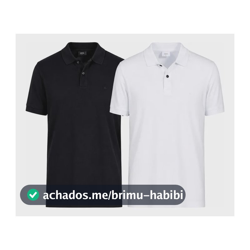 Kit Aramis 2 Polos Pima Preto E Branco Branco-preto M