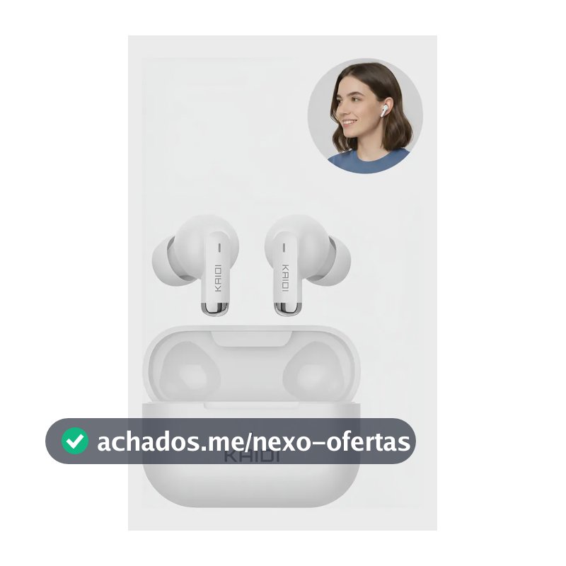 Fone De Ouvido Sem Fio In-ear Kaidi Kd-780 Bluetooth 5.4 Tws Branco