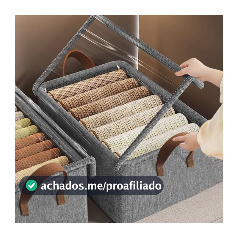 Kit 3 Organizador De Roupas Para Organizacäo Para Casa- Cinz Cinza-escuro