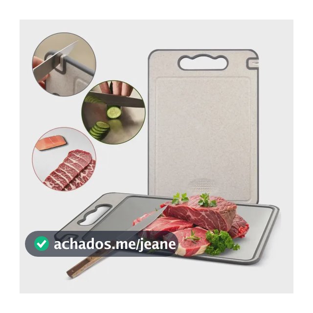 Tabua De Corte Saudável Pp Aço Inox Para Cortar Dupla Face Dupla Face Prateado