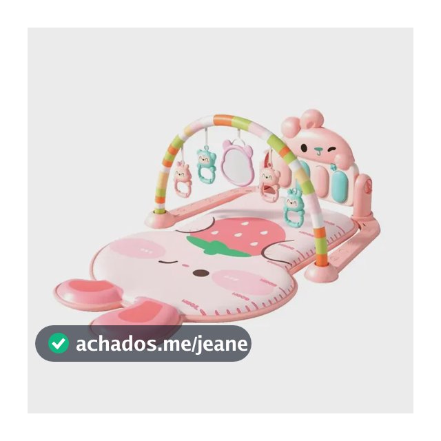 Tapete De Atividade Bebê 3D Ginásio Piano Musical Arco 5 Brinquedos Interativo Maxi Baby - ROSA