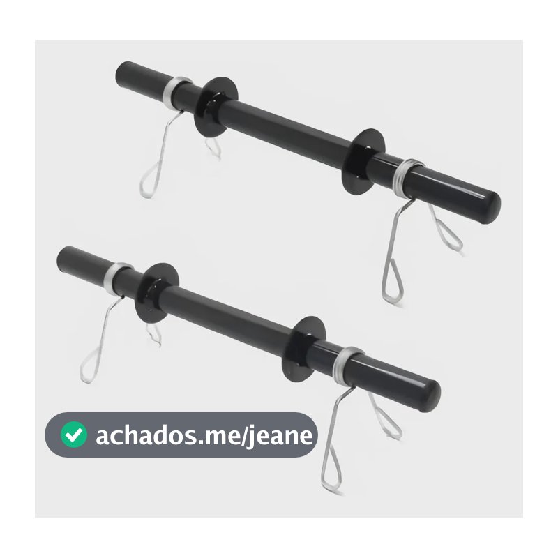 Par Barra Oca 40cm Halteres Com Presilhas Sem Anilha Preto