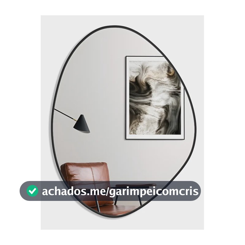 Espelho orgánico de parede Orgánico do 60cm x 40cm Preto