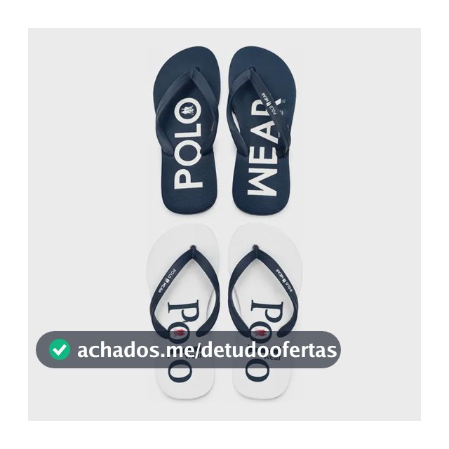 Kit 2 Chinelos Estampados Polo Wear Branco-marinho