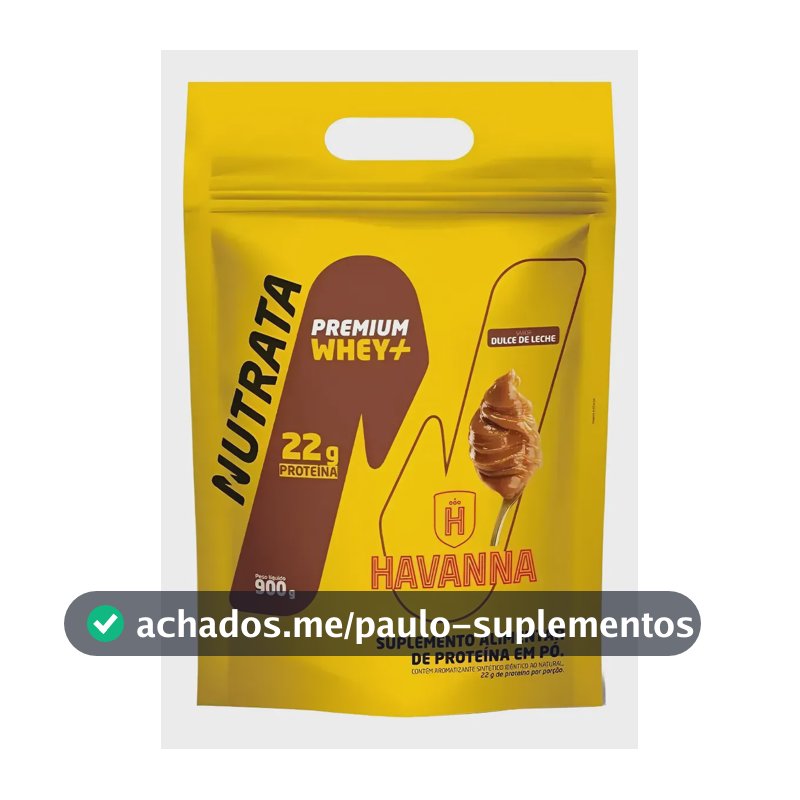Whey Premium+ Havana Dulce De Leche Nutrata 900g Refil Doce De Leite