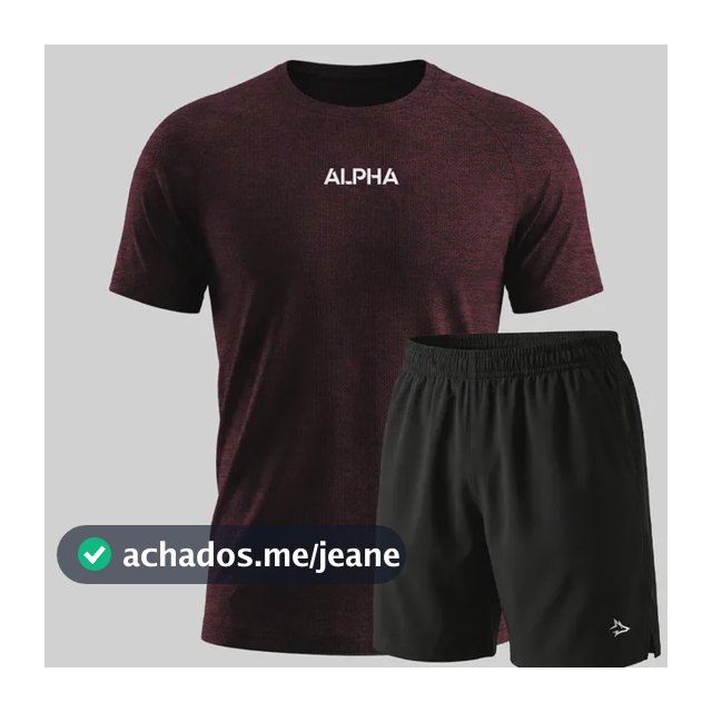 Kit Bermuda Lobo+camiseta Dry Fitness Academia Alpha