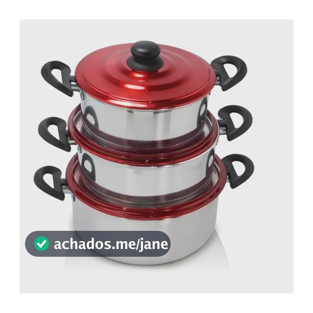 Jogo De Panela 3 Peças Aluminio Vermelho