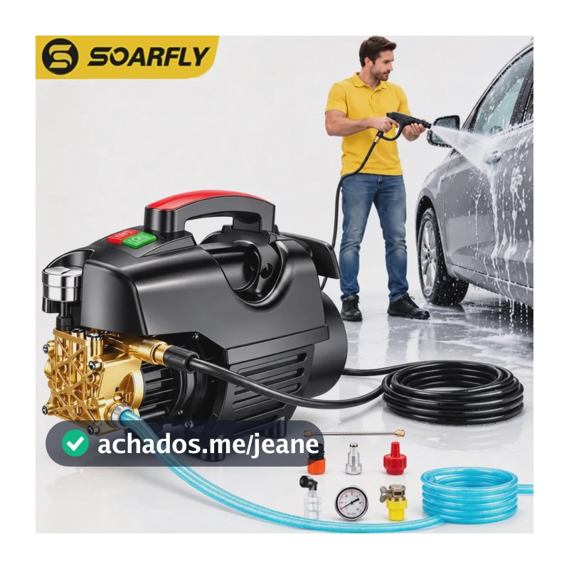 Lavadora De Alta Pressão 120 Bar Para Limpeza De Carros Preto 220v 60hz