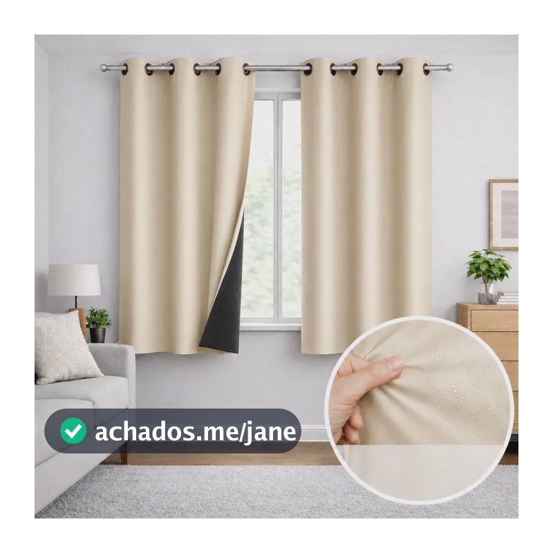 Cortina Blackout Corta Luz 2.80x1.60 Sala Quarto Janela Pvc Creme