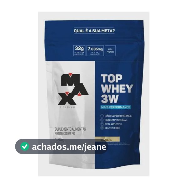 Top Whey 3w Mais Performance Max Titanium Baunilha 1,8kg