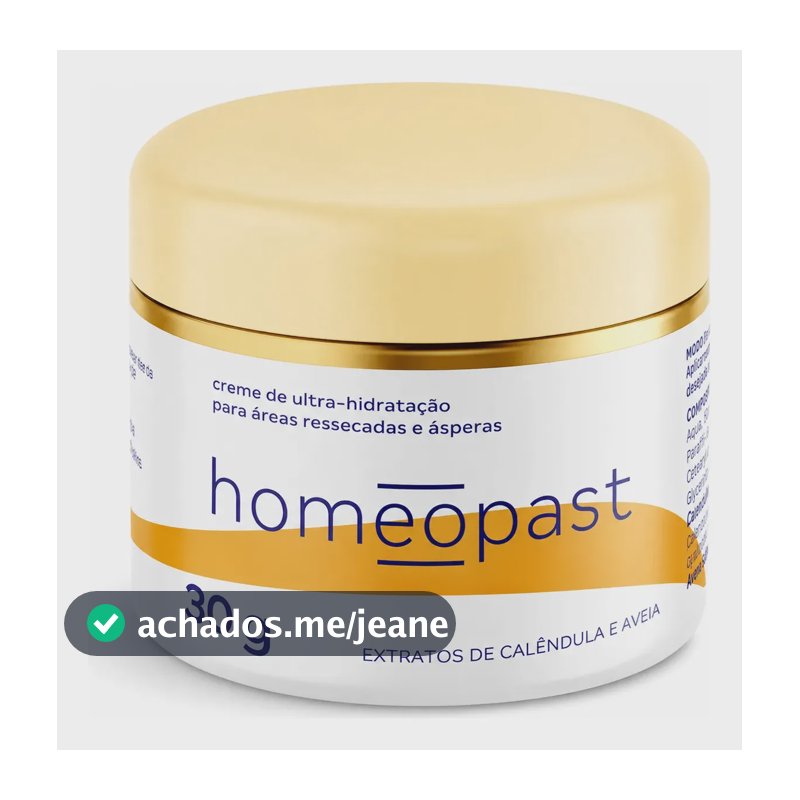 Creme Hidratação Homeopast Para Pele Aspera Rachaduras 30g