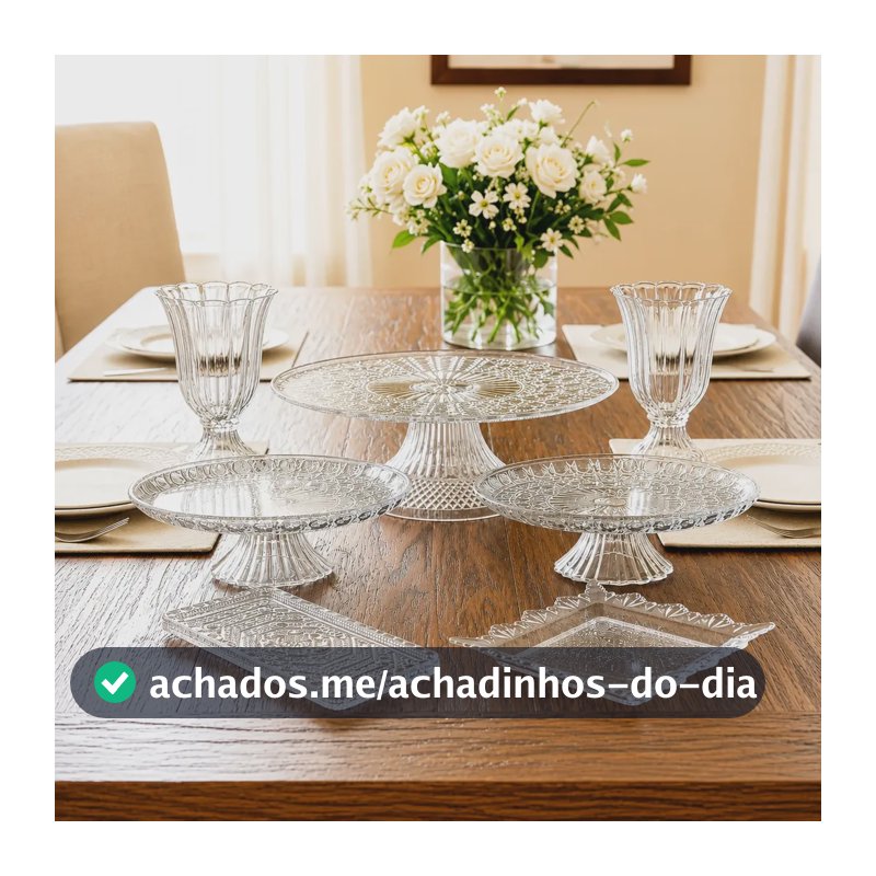 Kit 1 Boleira 30cm+2 Boleira 23cm+2 Bandeja +2 Vaso
