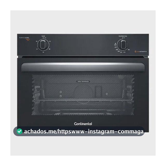 Forno de Embutir a Gás Continental 50L TOPLimpaFácil OC4GM Cor Preto