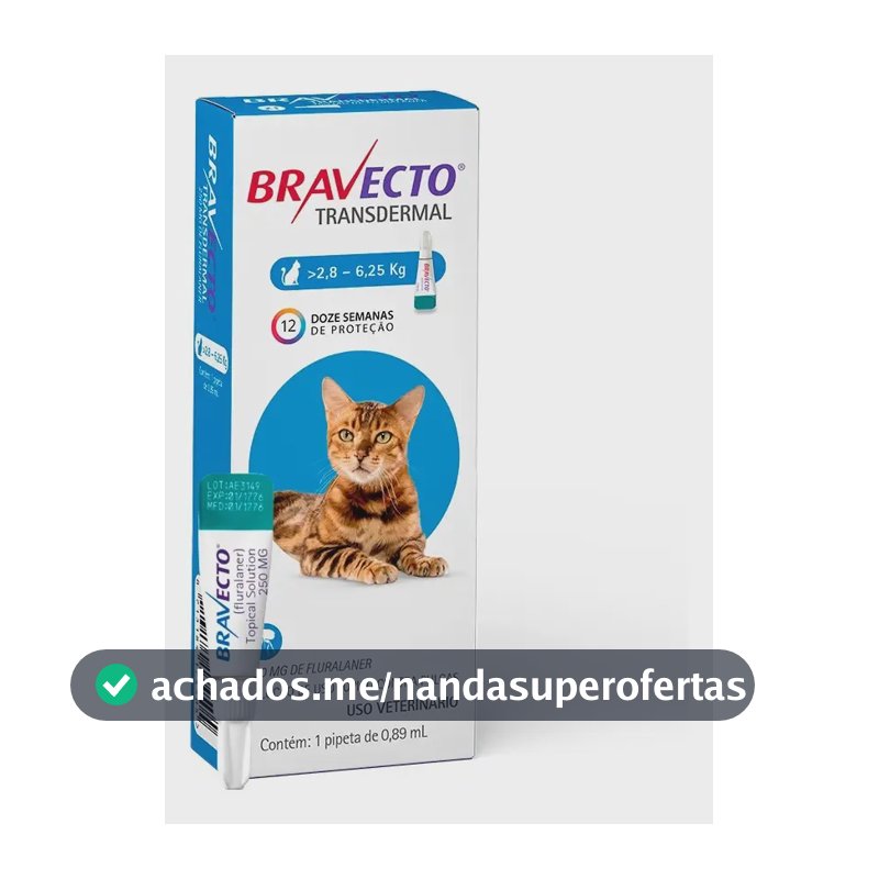Antipulgas Bravecto® Gatos Transdermal 250mg Azul