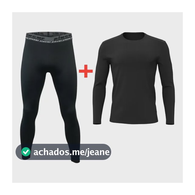Kit Camisa Uv Térmica Com Elastano + Calça Alta Compressão