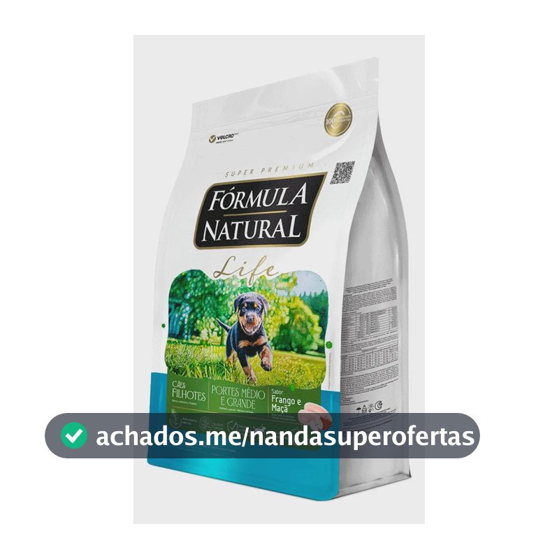 Fórmula Natural Super Premium Life ração cães filhotes portes médio e grande 10,1kg
