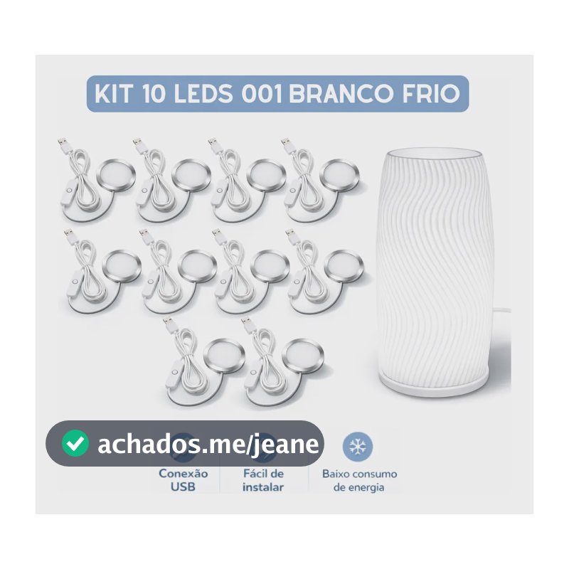 Kit 10x Led 001 Branco Frio 2,5w Usb 5v Bambu Lab Projeto Branco-frio 5v (usb)