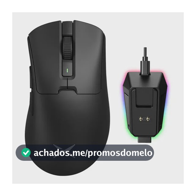 Delux M900pro Mouse Gamer Sem Fio 8000hz Paw3395 Com Dock Preto