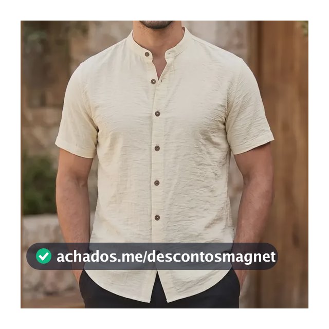 Camisa Gola Padre Masculina Manga Curta Social Verão Festa