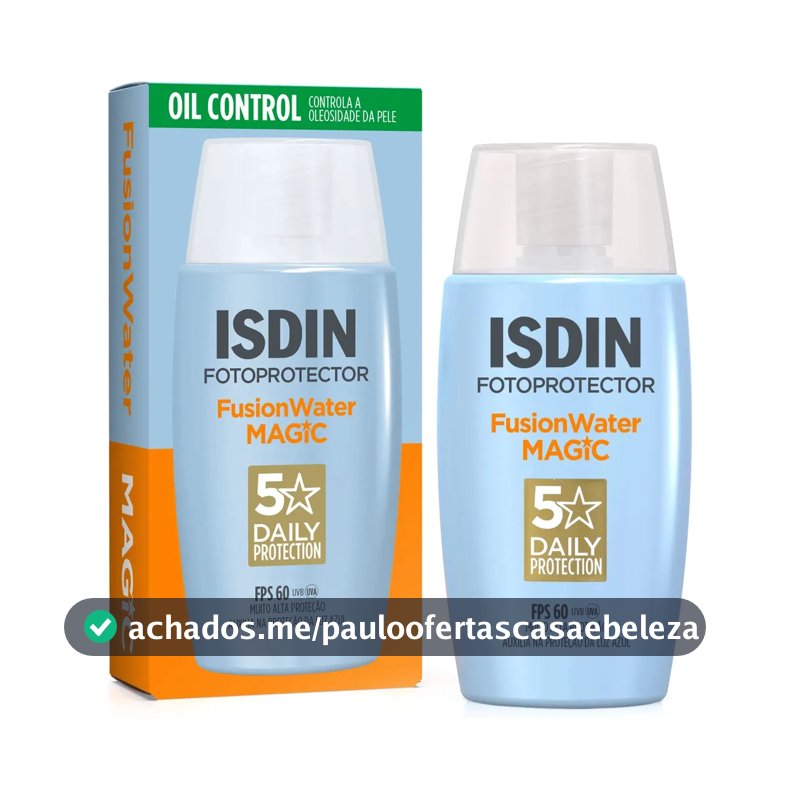 ISDIN Protetor Solar Facial Fusion Water 5 Stars Sem Cor FPS 60 - 50ml